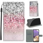 For Samsung Galaxy A32 5G Voltage Colored Drawing Magnetic Clasp Horizontal Flip PU Leather Case with Holder & Card Slots(C13 Silver Pink Glitter)