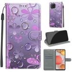 For Samsung Galaxy A42 5G Voltage Colored Drawing Magnetic Clasp Horizontal Flip PU Leather Case with Holder & Card Slots(C16 Water Drop Six Petal Flower)