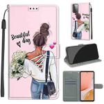 For Samsung Galaxy A72 5G Voltage Colored Drawing Magnetic Clasp Horizontal Flip PU Leather Case with Holder & Card Slots(C09 Hug Flower)