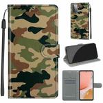 For Samsung Galaxy A72 5G Voltage Colored Drawing Magnetic Clasp Horizontal Flip PU Leather Case with Holder & Card Slots(C12 Green Yellow Camouflage)