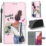For Samsung Galaxy S20 FE 5G Voltage Colored Drawing Magnetic Clasp Horizontal Flip PU Leather Case with Holder & Card Slots(C09 Hug Flower)