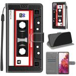 For Samsung Galaxy S20 FE 5G Voltage Colored Drawing Magnetic Clasp Horizontal Flip PU Leather Case with Holder & Card Slots(C10 Black Red Tape)