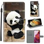 For Samsung Galaxy S21 Ultra 5G Voltage Colored Drawing Magnetic Clasp Horizontal Flip PU Leather Case with Holder & Card Slots(C18 Wood Board Panda)