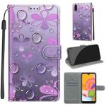 For Samsung Galaxy A01 Voltage Colored Drawing Magnetic Clasp Horizontal Flip PU Leather Case with Holder & Card Slots(C16 Water Drop Six Petal Flower)