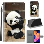 For Samsung Galaxy A10 Voltage Colored Drawing Magnetic Clasp Horizontal Flip PU Leather Case with Holder & Card Slots(C18 Wood Board Panda)