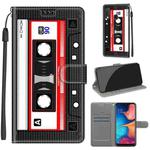 For Samsung Galaxy A20e Voltage Colored Drawing Magnetic Clasp Horizontal Flip PU Leather Case with Holder & Card Slots(C10 Black Red Tape)