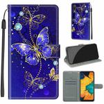 For Samsung Galaxy A30 / A20 Voltage Colored Drawing Magnetic Clasp Horizontal Flip PU Leather Case with Holder & Card Slots(C11 Blue Golden Chain Butterflies)