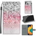 For Samsung Galaxy A30 / A20 Voltage Colored Drawing Magnetic Clasp Horizontal Flip PU Leather Case with Holder & Card Slots(C13 Silver Pink Glitter)