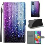 For Samsung Galaxy A51 Voltage Colored Drawing Magnetic Clasp Horizontal Flip PU Leather Case with Holder & Card Slots(C05 Purple Blue Water Drops)