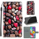 For Samsung Galaxy A51 Voltage Colored Drawing Magnetic Clasp Horizontal Flip PU Leather Case with Holder & Card Slots(C06 Red Lip Chocolate)