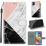 For Samsung Galaxy A51 Voltage Colored Drawing Magnetic Clasp Horizontal Flip PU Leather Case with Holder & Card Slots(C07 Pink White Black)