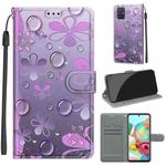 For Samsung Galaxy A71 Voltage Colored Drawing Magnetic Clasp Horizontal Flip PU Leather Case with Holder & Card Slots(C16 Water Drop Six Petal Flower)