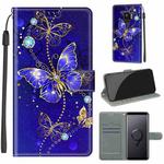 For Samsung Galaxy S9+ Voltage Colored Drawing Magnetic Clasp Horizontal Flip PU Leather Case with Holder & Card Slots(C11 Blue Golden Chain Butterflies)