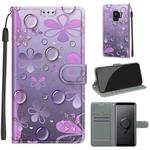 For Samsung Galaxy S9+ Voltage Colored Drawing Magnetic Clasp Horizontal Flip PU Leather Case with Holder & Card Slots(C16 Water Drop Six Petal Flower)