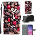 For Samsung Galaxy S10 Voltage Colored Drawing Magnetic Clasp Horizontal Flip PU Leather Case with Holder & Card Slots(C06 Red Lip Chocolate)