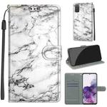 For Samsung Galaxy S20 Voltage Colored Drawing Magnetic Clasp Horizontal Flip PU Leather Case with Holder & Card Slots(C01 White Marble)