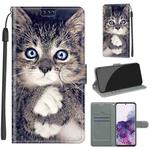 For Samsung Galaxy S20 Voltage Colored Drawing Magnetic Clasp Horizontal Flip PU Leather Case with Holder & Card Slots(C02 Fork Hand White Claw Cat)