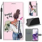 For Samsung Galaxy S20 Voltage Colored Drawing Magnetic Clasp Horizontal Flip PU Leather Case with Holder & Card Slots(C09 Hug Flower)