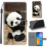 For Huawei P Smart 2021 / Y7a Voltage Colored Drawing Magnetic Clasp Horizontal Flip PU Leather Case with Holder & Card Slots(C18 Wood Board Panda)