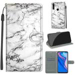 For Huawei P Smart Z / Y9 Prime / 9X / 9X Pro Voltage Colored Drawing Magnetic Clasp Horizontal Flip PU Leather Case with Holder & Card Slots(C01 White Marble)