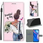 For Huawei P Smart Z / Y9 Prime / 9X / 9X Pro Voltage Colored Drawing Magnetic Clasp Horizontal Flip PU Leather Case with Holder & Card Slots(C09 Hug Flower)