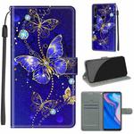 For Huawei P Smart Z / Y9 Prime / 9X / 9X Pro Voltage Colored Drawing Magnetic Clasp Horizontal Flip PU Leather Case with Holder & Card Slots(C11 Blue Golden Chain Butterflies)