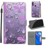 For Huawei P Smart Z / Y9 Prime / 9X / 9X Pro Voltage Colored Drawing Magnetic Clasp Horizontal Flip PU Leather Case with Holder & Card Slots(C16 Water Drop Six Petal Flower)