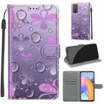 For Honor 10X Lite Voltage Colored Drawing Magnetic Clasp Horizontal Flip PU Leather Case with Holder & Card Slots(C16 Water Drop Six Petal Flower)