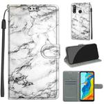 For Huawei P30 Lite Voltage Colored Drawing Magnetic Clasp Horizontal Flip PU Leather Case with Holder & Card Slots(C01 White Marble)