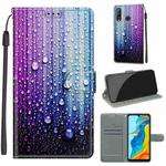 For Huawei P30 Lite Voltage Colored Drawing Magnetic Clasp Horizontal Flip PU Leather Case with Holder & Card Slots(C05 Purple Blue Water Drops)