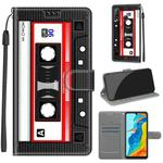 For Huawei P30 Lite Voltage Colored Drawing Magnetic Clasp Horizontal Flip PU Leather Case with Holder & Card Slots(C10 Black Red Tape)