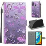 For Huawei P30 Lite Voltage Colored Drawing Magnetic Clasp Horizontal Flip PU Leather Case with Holder & Card Slots(C16 Water Drop Six Petal Flower)