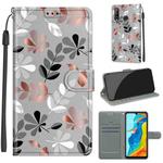 For Huawei P30 Lite Voltage Colored Drawing Magnetic Clasp Horizontal Flip PU Leather Case with Holder & Card Slots(C19 Material Flower)
