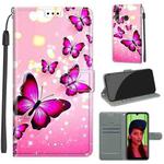 For Huawei P Smart+ 2019 Voltage Colored Drawing Magnetic Clasp Horizontal Flip PU Leather Case with Holder & Card Slots(C03 Gradient Pink Flying Butterflies)