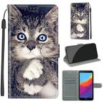 For Huawei Y5 2018 / Honor Play 7 Voltage Colored Drawing Magnetic Clasp Horizontal Flip PU Leather Case with Holder & Card Slots(C02 Fork Hand White Claw Cat)