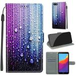 For Huawei Y5 2018 / Honor Play 7 Voltage Colored Drawing Magnetic Clasp Horizontal Flip PU Leather Case with Holder & Card Slots(C05 Purple Blue Water Drops)
