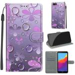 For Huawei Y5 2018 / Honor Play 7 Voltage Colored Drawing Magnetic Clasp Horizontal Flip PU Leather Case with Holder & Card Slots(C16 Water Drop Six Petal Flower)