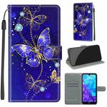 For Huawei Y5 2019 / Honor 8S Voltage Colored Drawing Magnetic Clasp Horizontal Flip PU Leather Case with Holder & Card Slots(C11 Blue Golden Chain Butterflies)