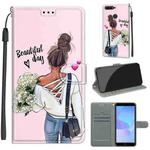 For Huawei Y6 2018 / Honor 7A Voltage Colored Drawing Magnetic Clasp Horizontal Flip PU Leather Case with Holder & Card Slots(C09 Hug Flower)