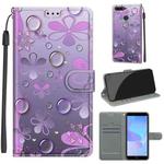 For Huawei Y6 2018 / Honor 7A Voltage Colored Drawing Magnetic Clasp Horizontal Flip PU Leather Case with Holder & Card Slots(C16 Water Drop Six Petal Flower)