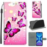 For Honor 8X Voltage Colored Drawing Magnetic Clasp Horizontal Flip PU Leather Case with Holder & Card Slots(C03 Gradient Pink Flying Butterflies)