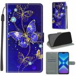 For Honor 8X Voltage Colored Drawing Magnetic Clasp Horizontal Flip PU Leather Case with Holder & Card Slots(C11 Blue Golden Chain Butterflies)