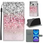 For Honor 8X Voltage Colored Drawing Magnetic Clasp Horizontal Flip PU Leather Case with Holder & Card Slots(C13 Silver Pink Glitter)
