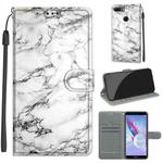 For Honor 9 Lite Voltage Colored Drawing Magnetic Clasp Horizontal Flip PU Leather Case with Holder & Card Slots(C01 White Marble)