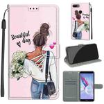 For Honor 9 Lite Voltage Colored Drawing Magnetic Clasp Horizontal Flip PU Leather Case with Holder & Card Slots(C09 Hug Flower)