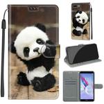 For Honor 9 Lite Voltage Colored Drawing Magnetic Clasp Horizontal Flip PU Leather Case with Holder & Card Slots(C18 Wood Board Panda)