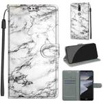 For Nokia 2.4 Voltage Colored Drawing Magnetic Clasp Horizontal Flip PU Leather Case with Holder & Card Slots(C01 White Marble)