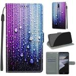 For Nokia 2.4 Voltage Colored Drawing Magnetic Clasp Horizontal Flip PU Leather Case with Holder & Card Slots(C05 Purple Blue Water Drops)