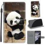 For Nokia 2.4 Voltage Colored Drawing Magnetic Clasp Horizontal Flip PU Leather Case with Holder & Card Slots(C18 Wood Board Panda)