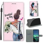 For Nokia 1.4 Voltage Colored Drawing Magnetic Clasp Horizontal Flip PU Leather Case with Holder & Card Slots(C09 Hug Flower)